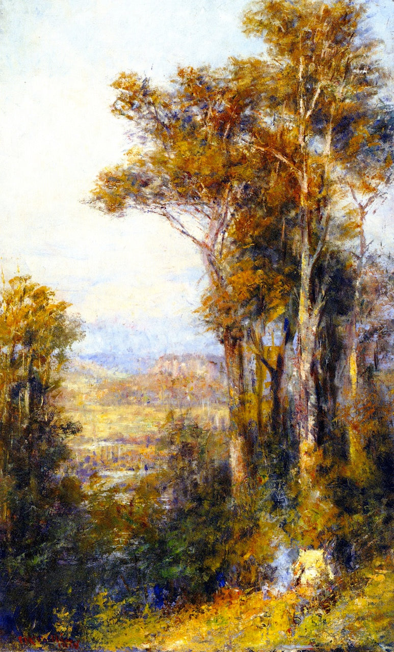 Landscape, Macedon, vintage artwork by Frederick McCubbin, 12x8" (A4) Poster
