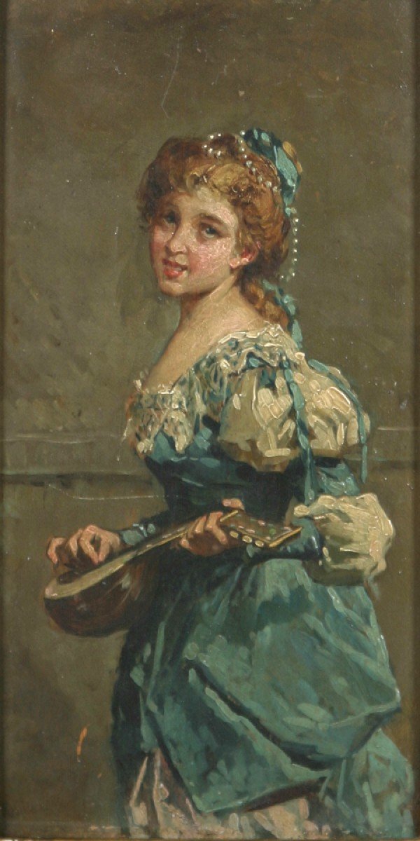 Mandolin Player by Salvatore Postiglione,A3(16x12")Poster