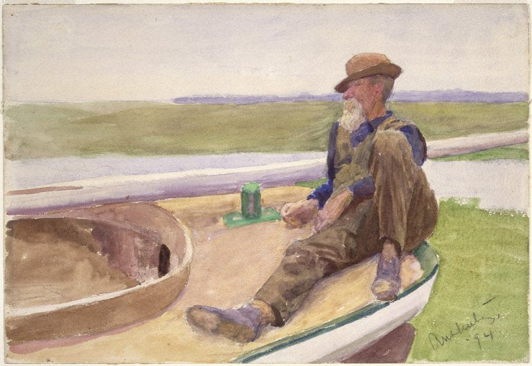 Man on a Boat by Thomas P. Anshutz,A3(16x12")Poster