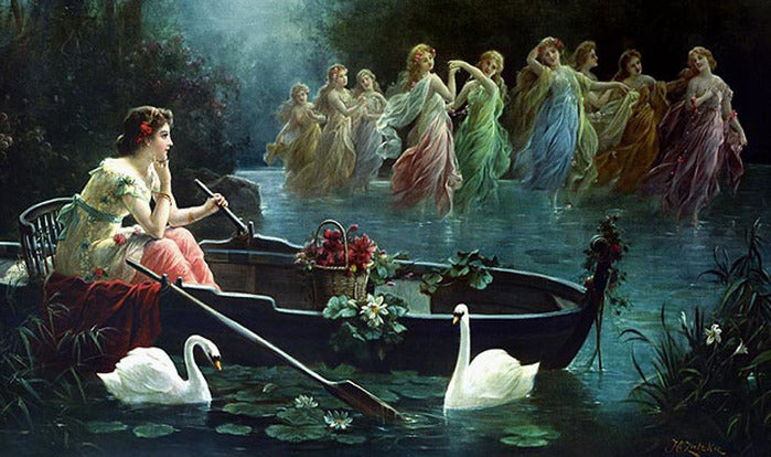 Maiden and Mermaids by Hans Zatzka,A3(16x12")Poster
