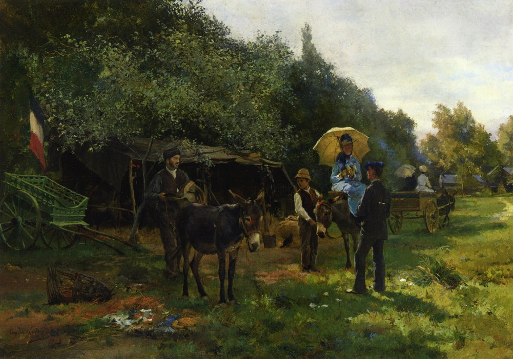 Summer Excursion, vintage artwork by Eugène-Alexis Girardet, 12x8" (A4) Poster