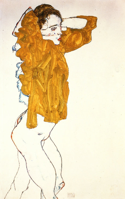 Girl Undressing by Egon Schiele,16x12(A3) Poster