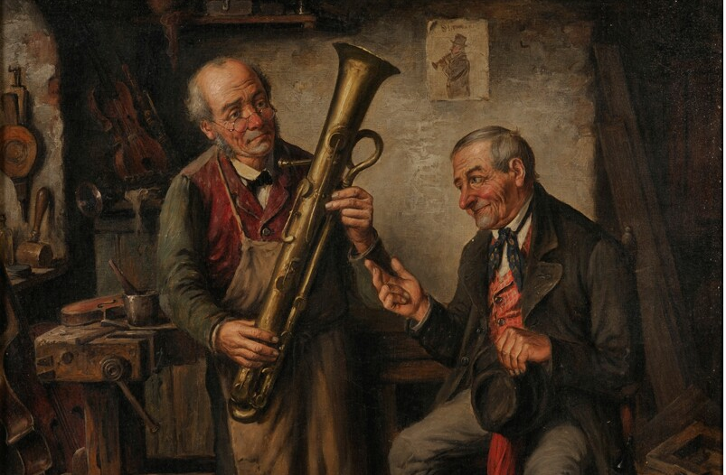 The Instrument Maker, vintage artwork by Carl Ostersetzer, 12x8" (A4) Poster