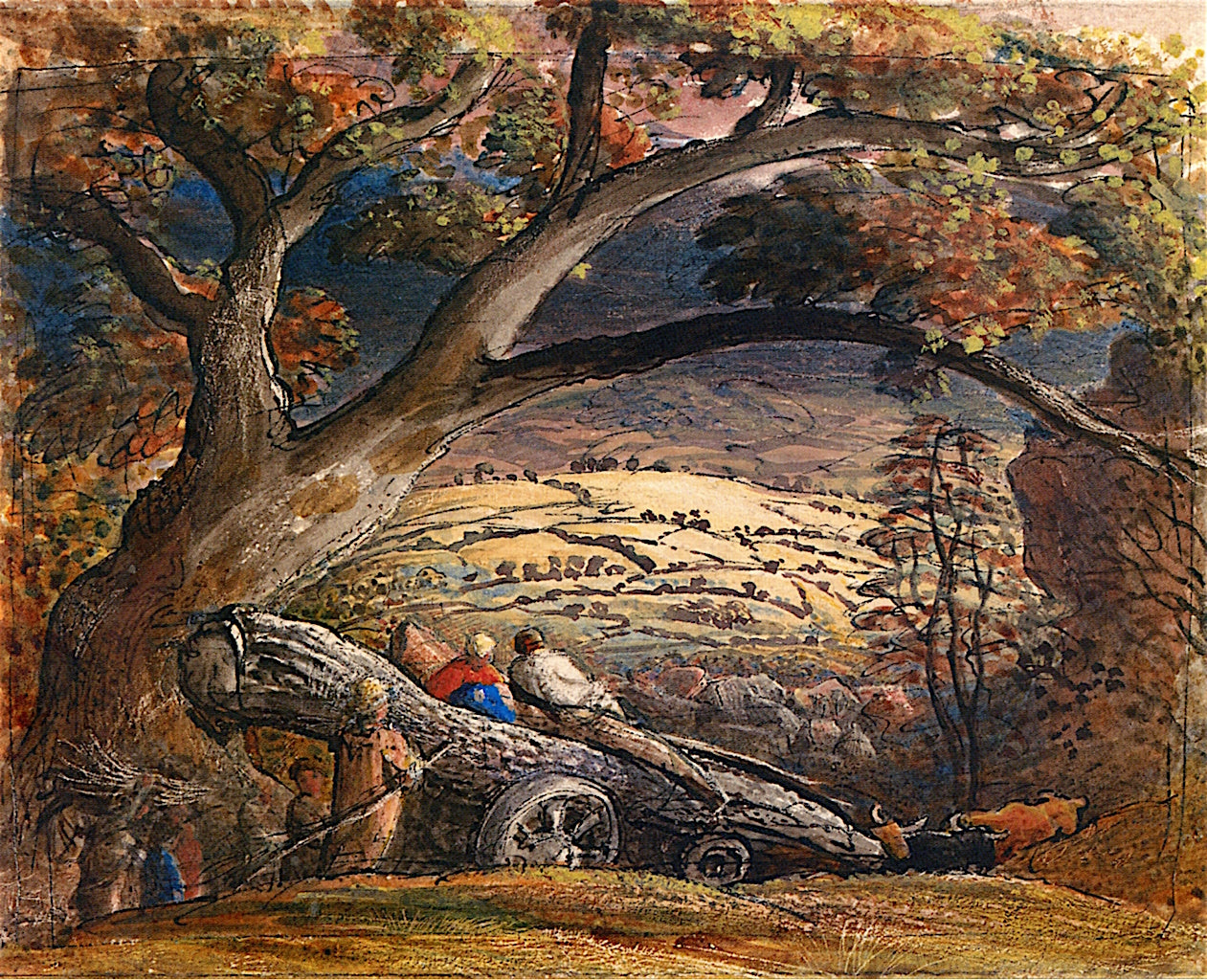 The Timber Wain, vintage artwork by Samuel Palmer, A3 (16x12") Poster Print