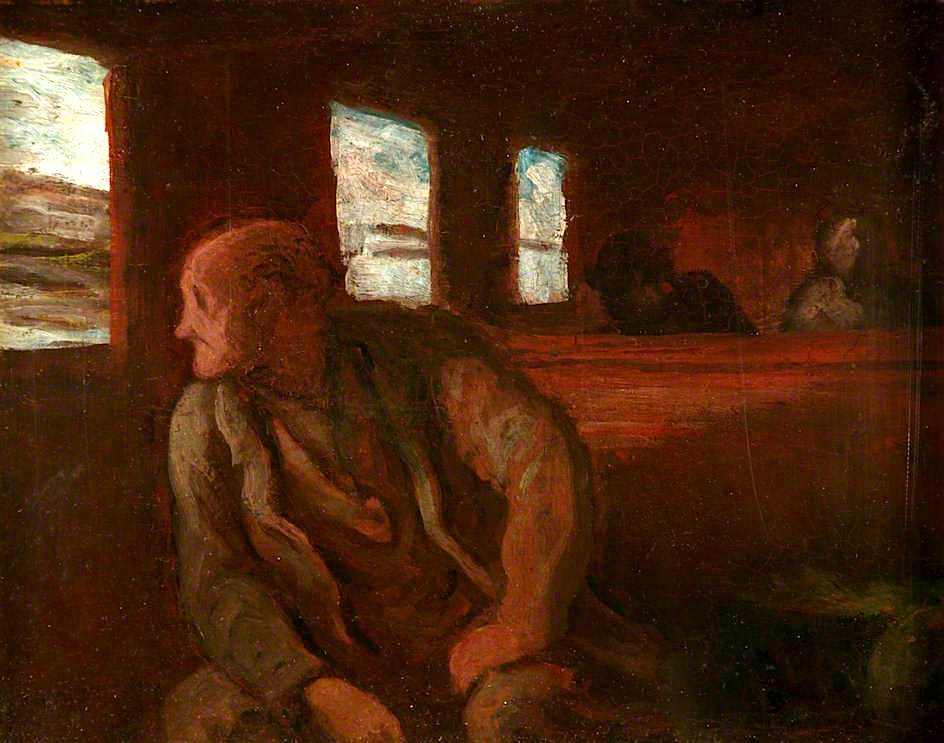 The Third Class Rail Car, vintage artwork by Honore Daumier, A3 (16x12") Poster Print