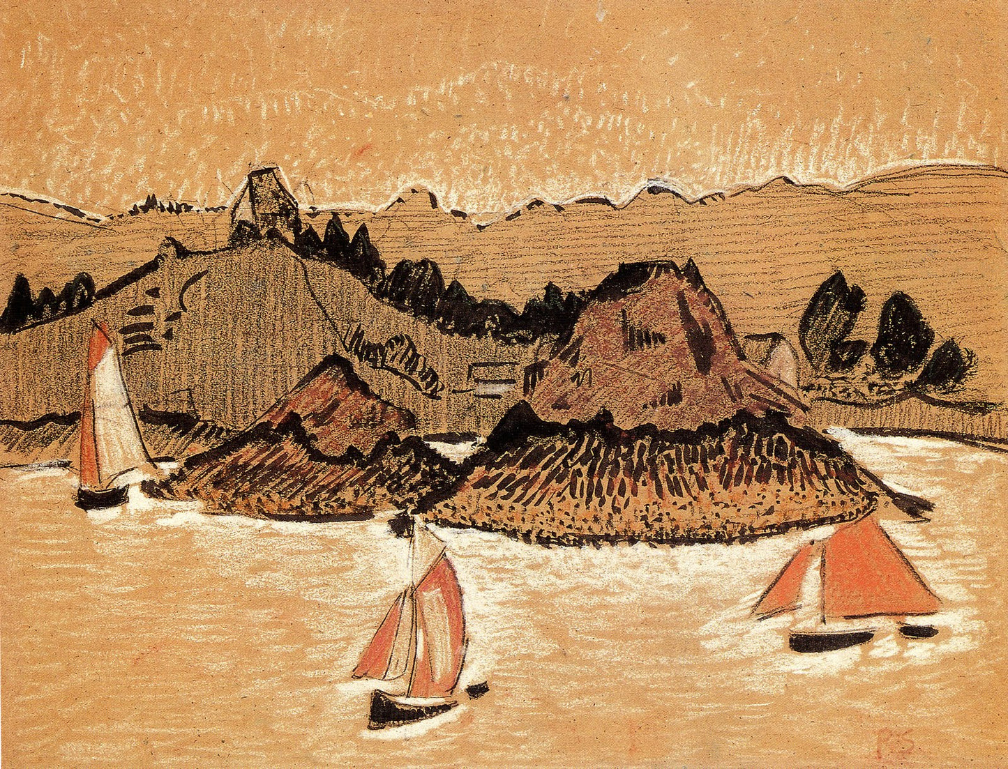 Fishing Boats On The Breton Coast by Paul Serusier,A3(16x12")Poster