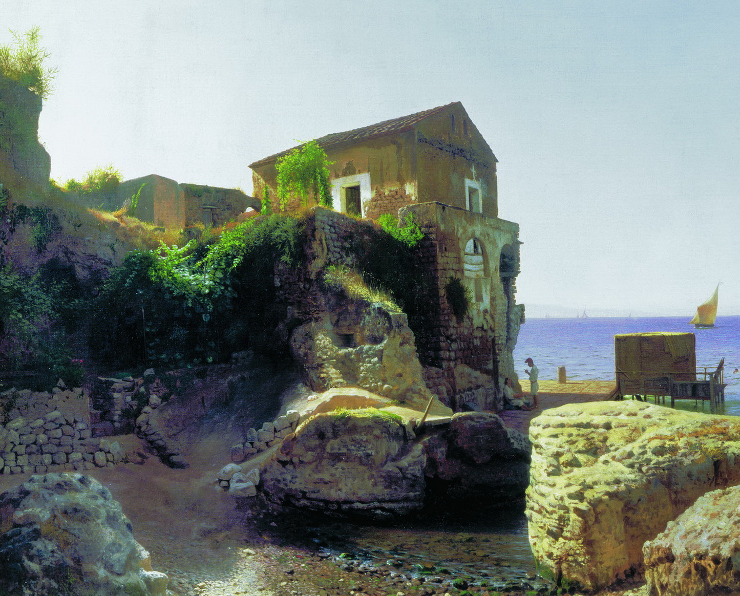 A Fisherman’s Cottage on Capri, vintage artwork by Lev Lagorio, 12x8" (A4) Poster