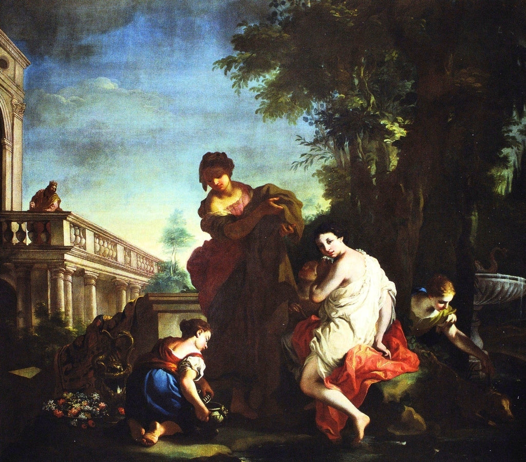 Bathsheba at her Bath, vintage artwork by Gianbettino Cignaroli, 12x8" (A4) Poster