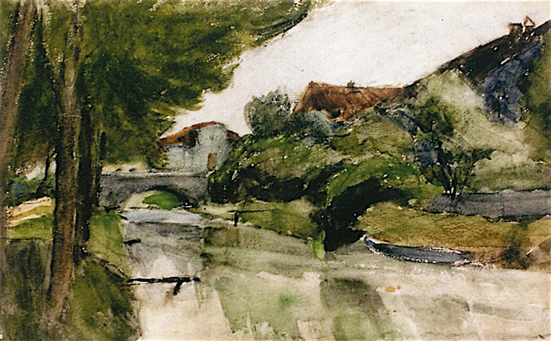 Canal (Schleissheim), vintage artwork by J. Frank Currier, 12x8" (A4) Poster