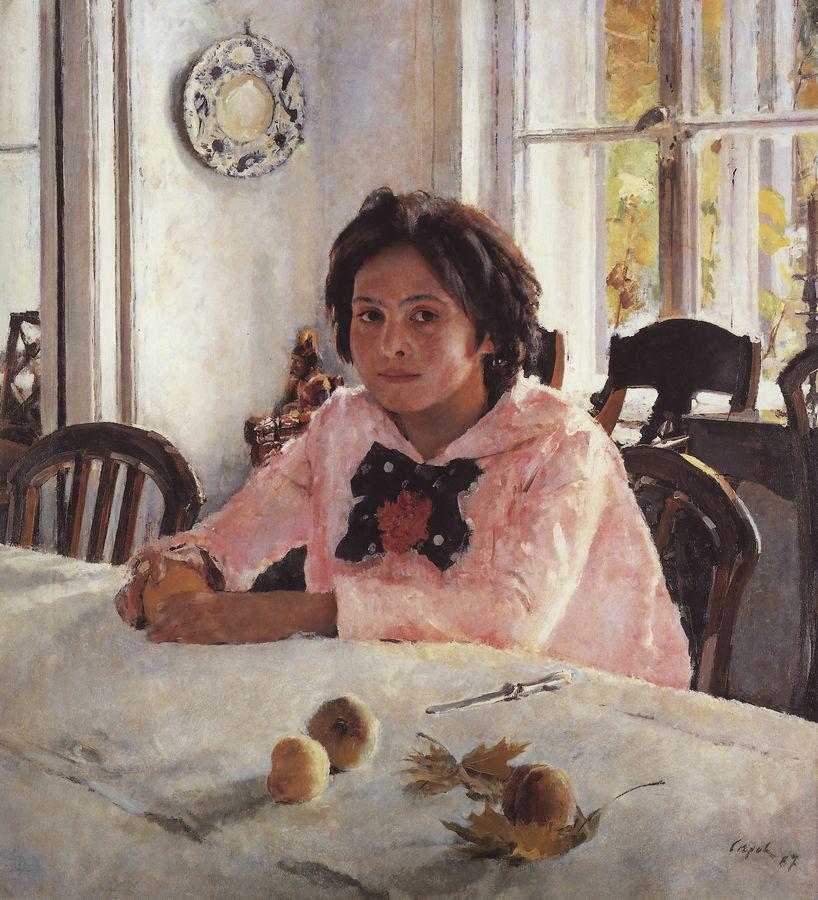 Girl with Peaches, vintage artwork by Valentin Serov, 12x8" (A4) Poster