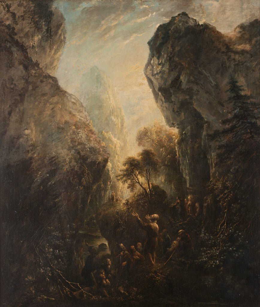 St. John the Baptist Preaching, vintage artwork by Elias Martin, 12x8" (A4) Poster