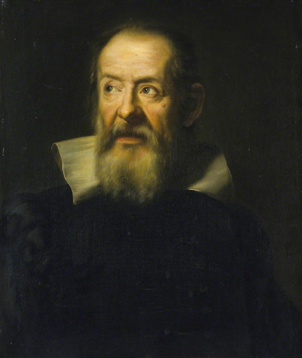 Galileo Galilei, vintage artwork by Nicolo Cecconi, 12x8" (A4) Poster