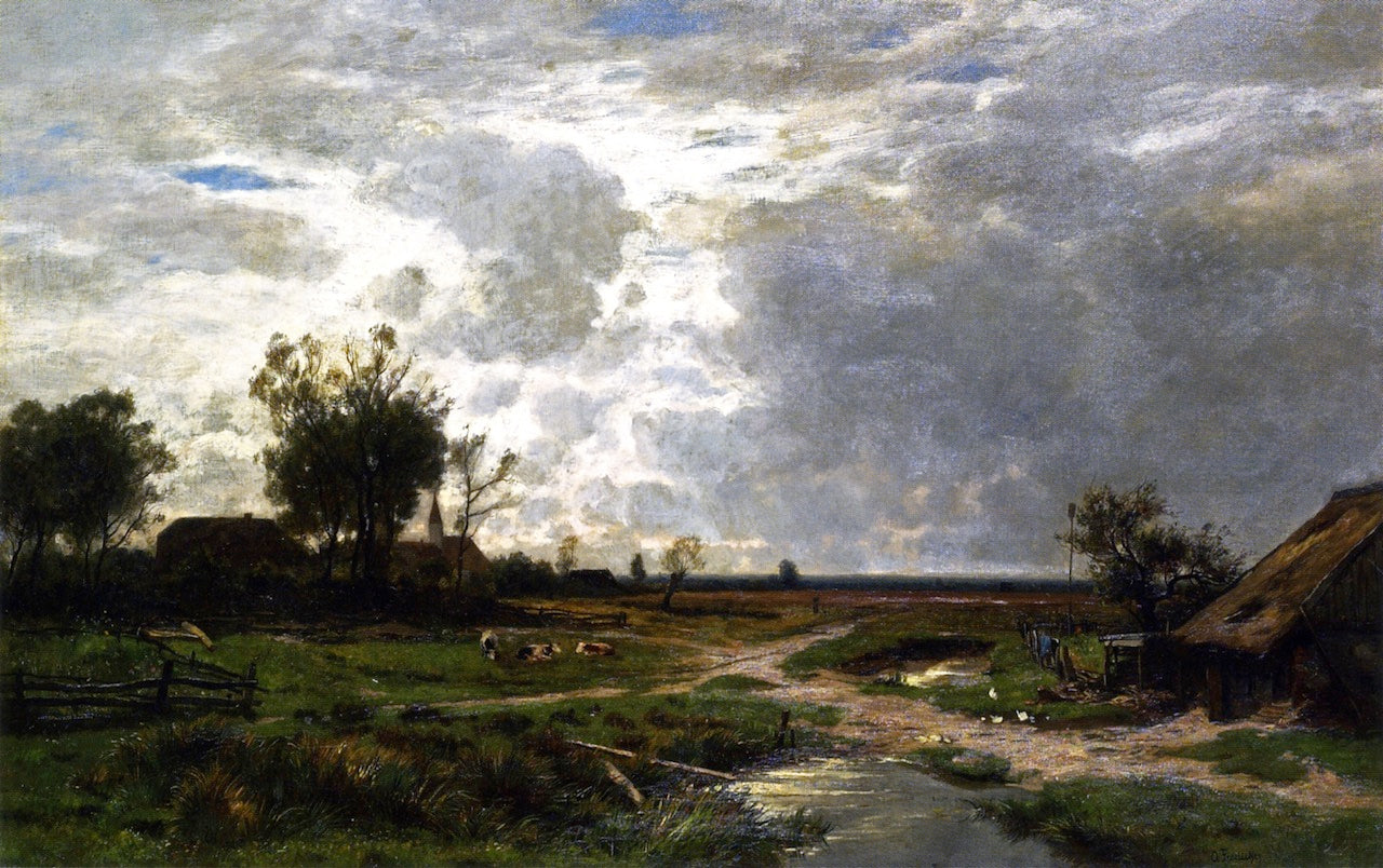 Landscape near Munich, vintage artwork by Otto Frölicher, 12x8" (A4) Poster