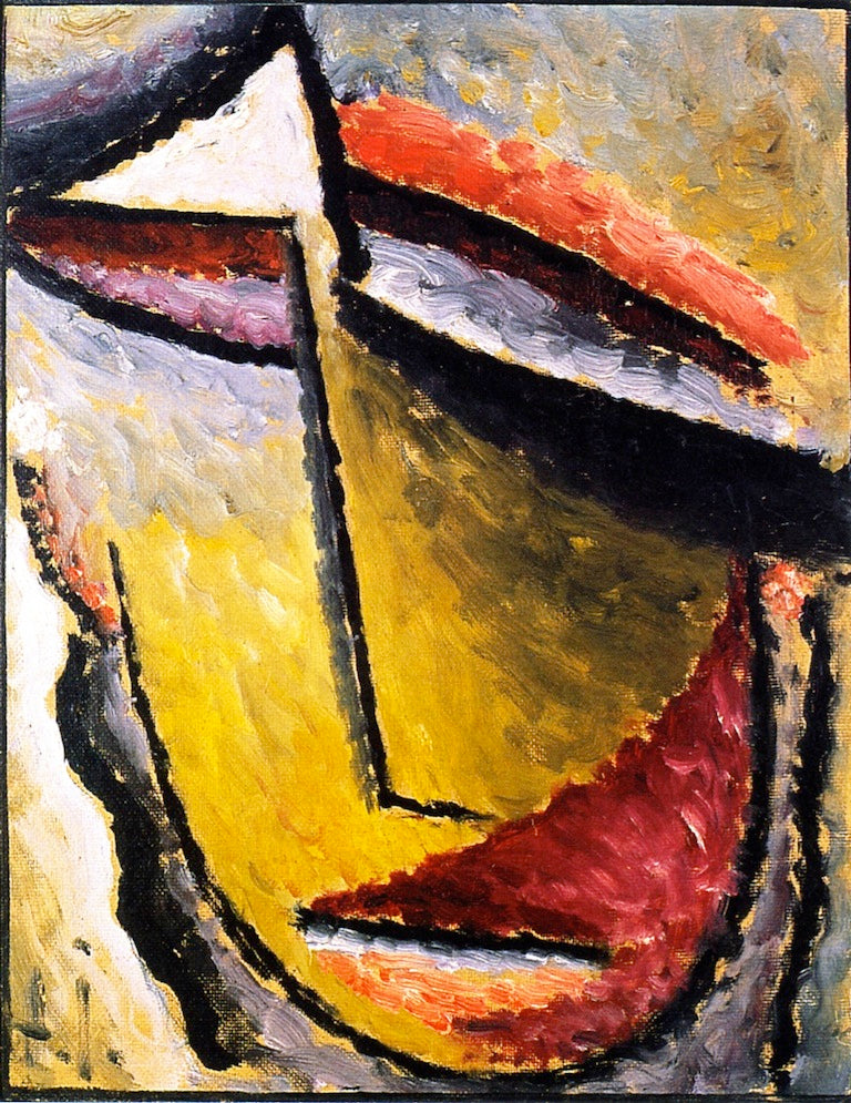 Abstract Head: Sorrow, vintage artwork by Alexei von Jawlensky, 12x8" (A4) Poster