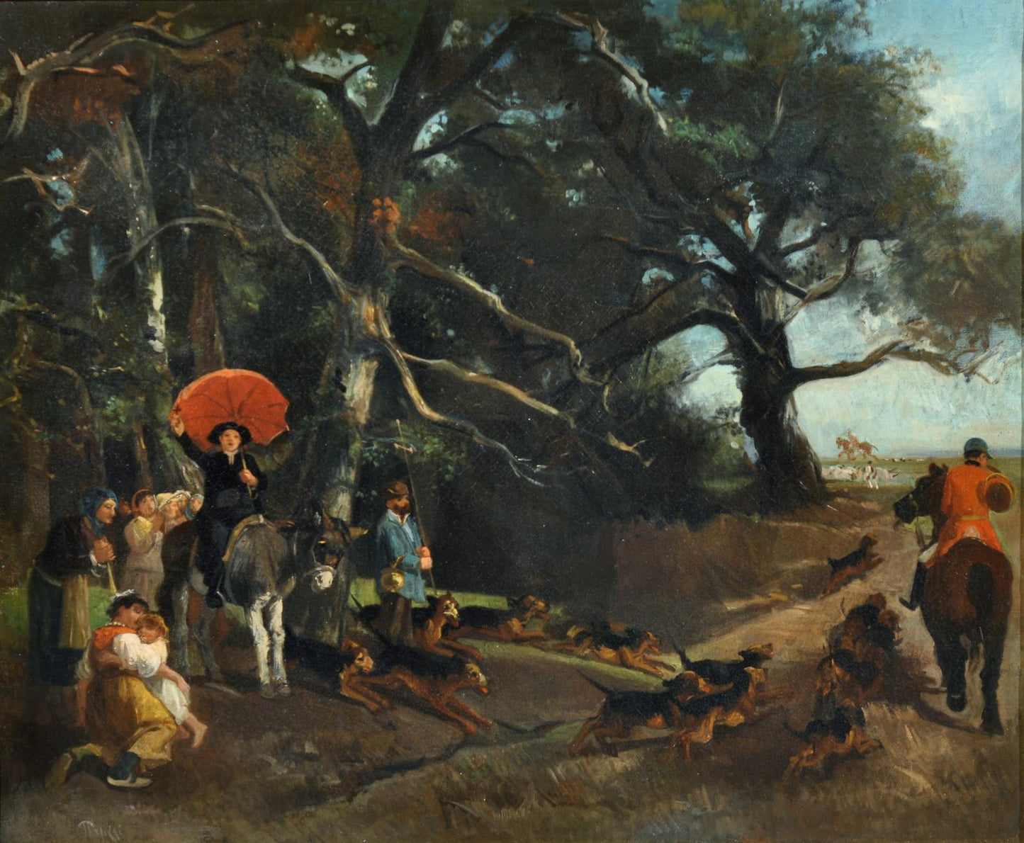 The Interrupted Sermon, vintage artwork by Giuseppe Palizzi, A3 (16x12") Poster Print