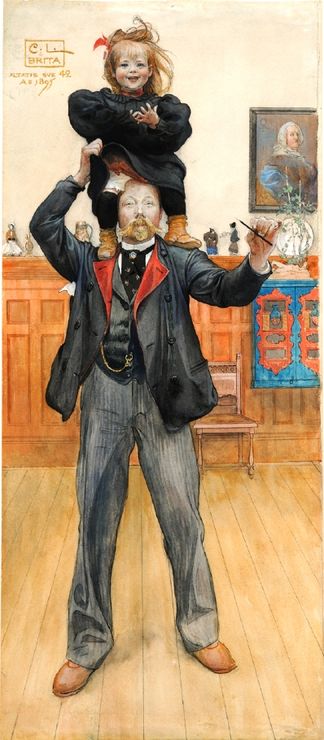 Brita and I by Carl Larsson,A3(16x12")Poster