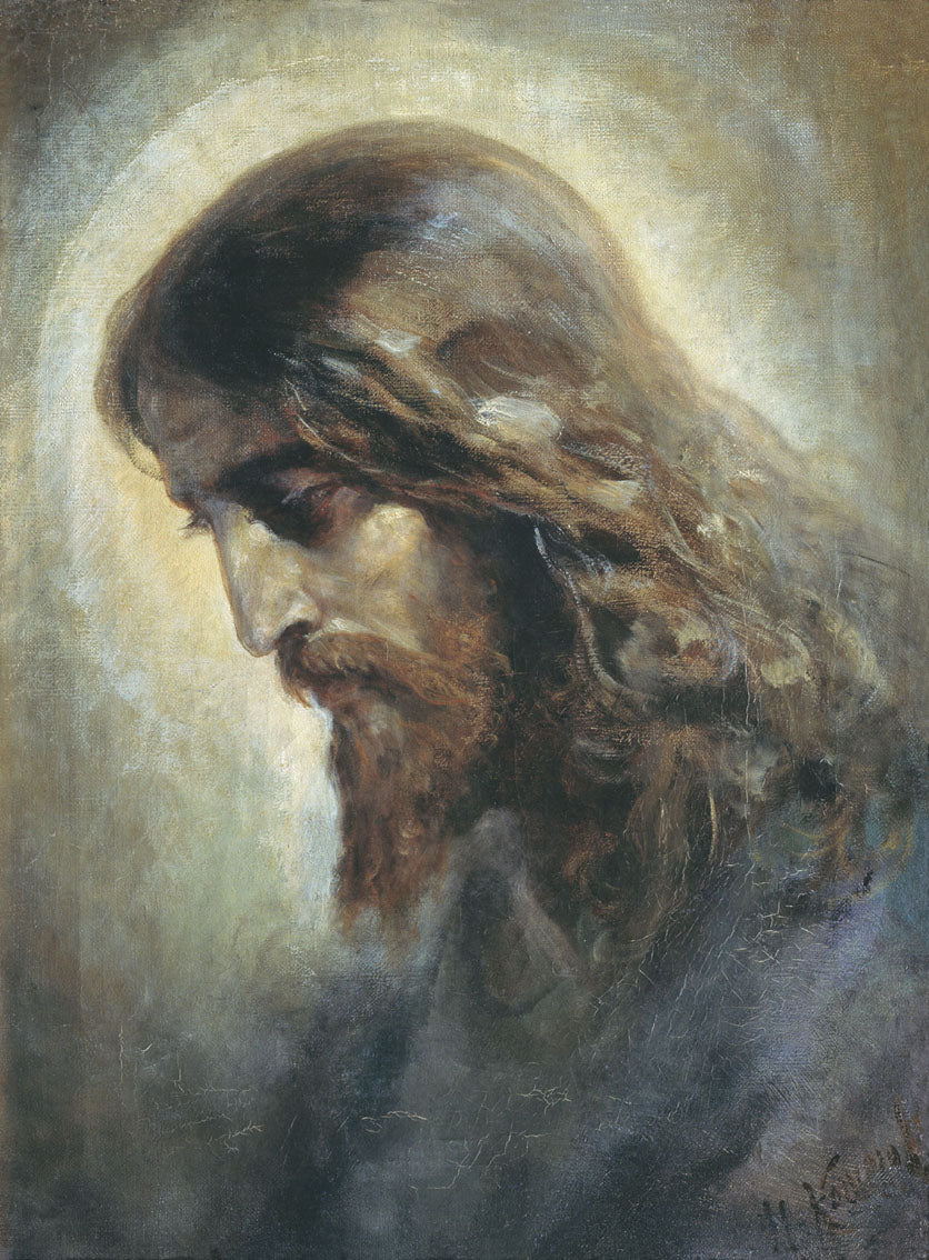 The Head of Christ, vintage artwork by Nikolai Koshelev, 12x8" (A4) Poster