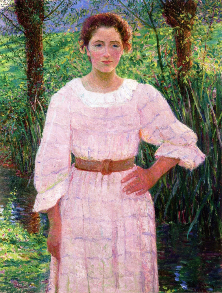by the Brook,Giverny, France, vintage artwork by Lilla Cabot Perry, 12x8" (A4) Poster