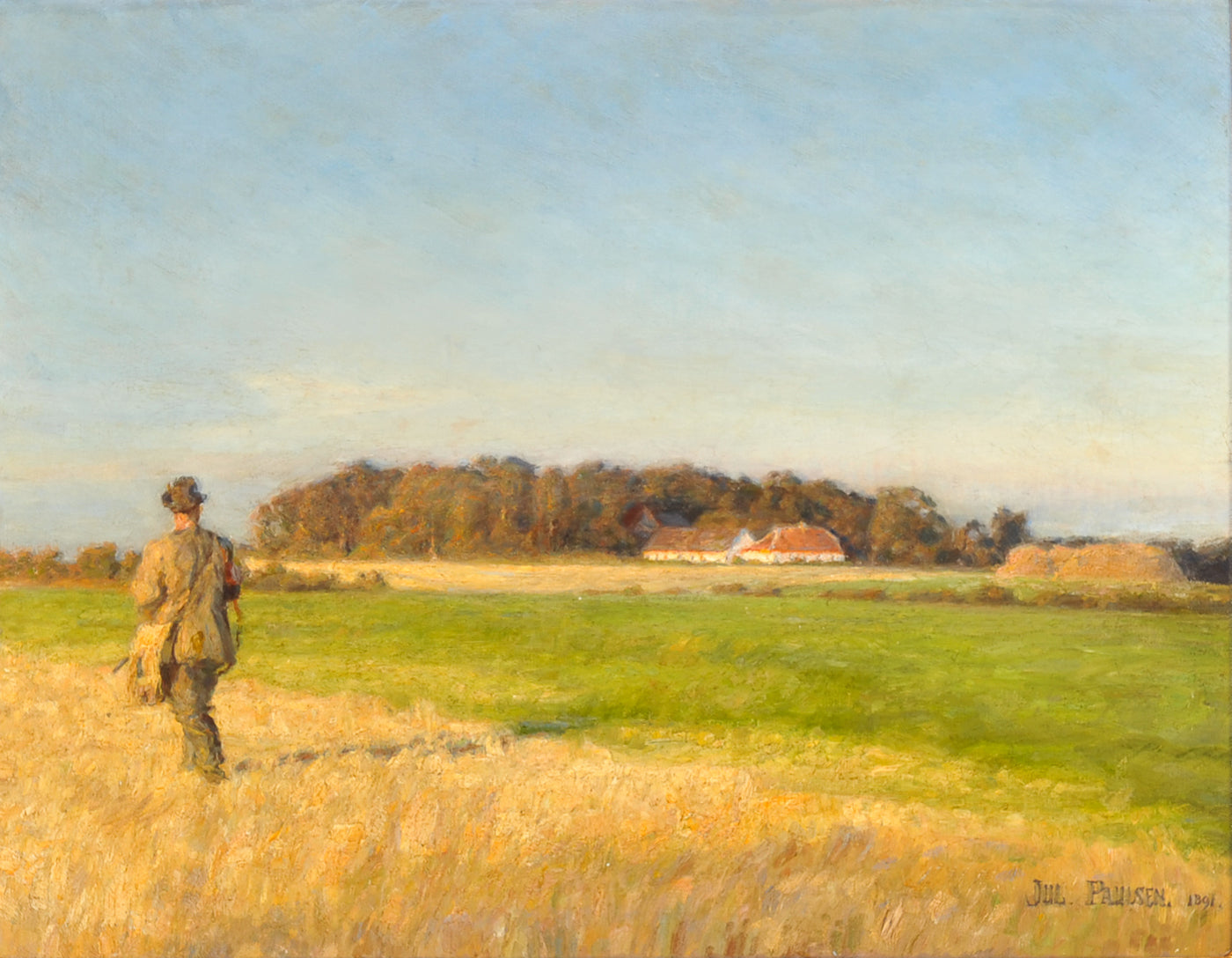 The hunter, vintage artwork by Julius Paulsen, 12x8" (A4) Poster