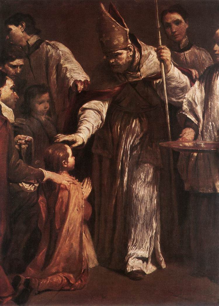 The Seven Sacraments: Confirmation, vintage artwork by Giuseppe Maria Crespi, 12x8" (A4) Poster