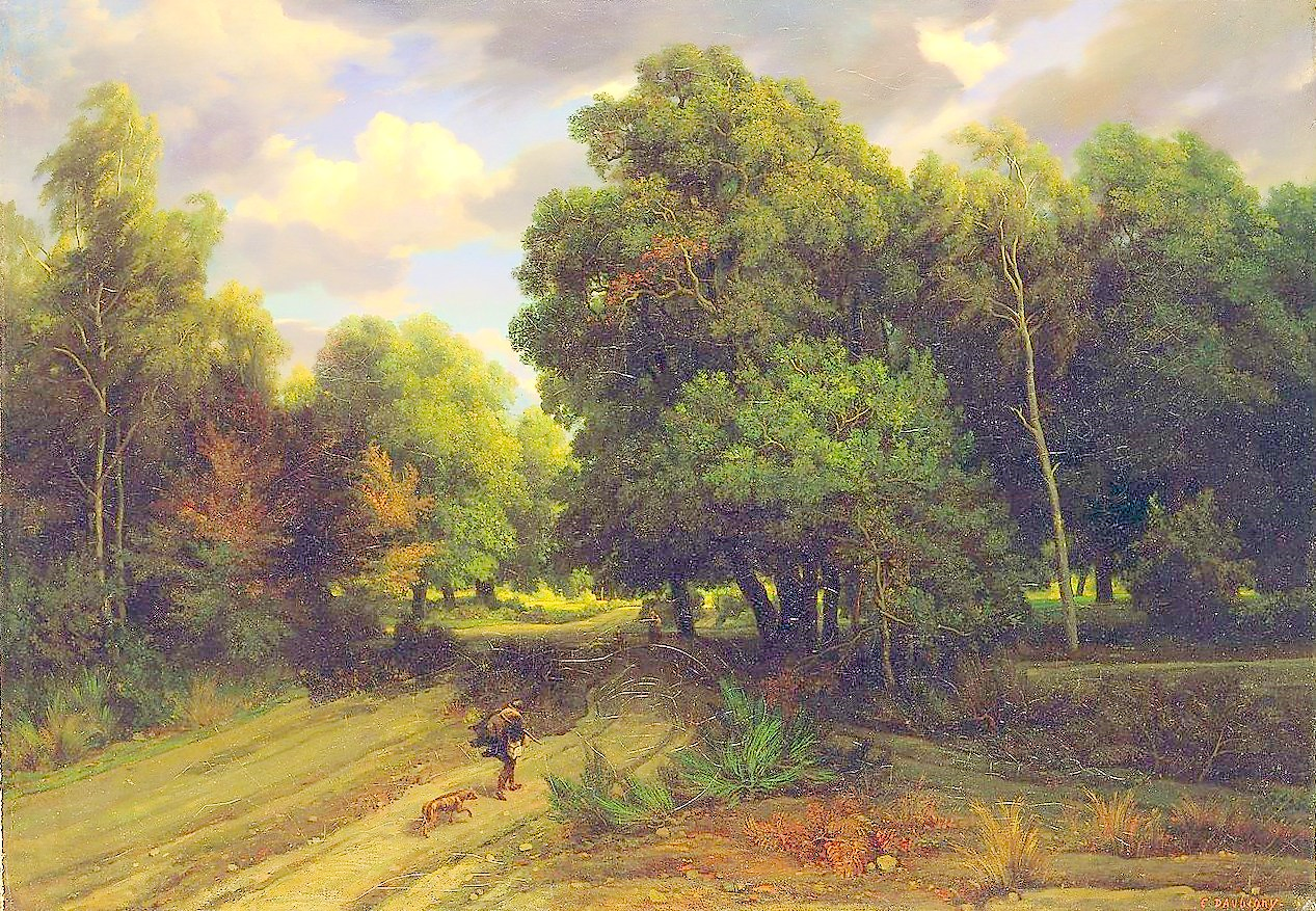 The Crossroads of the Eagle's Nest, Fontainebleau Forest, vintage artwork by Charles-François Daubigny, A3 (16x12") Poster Print