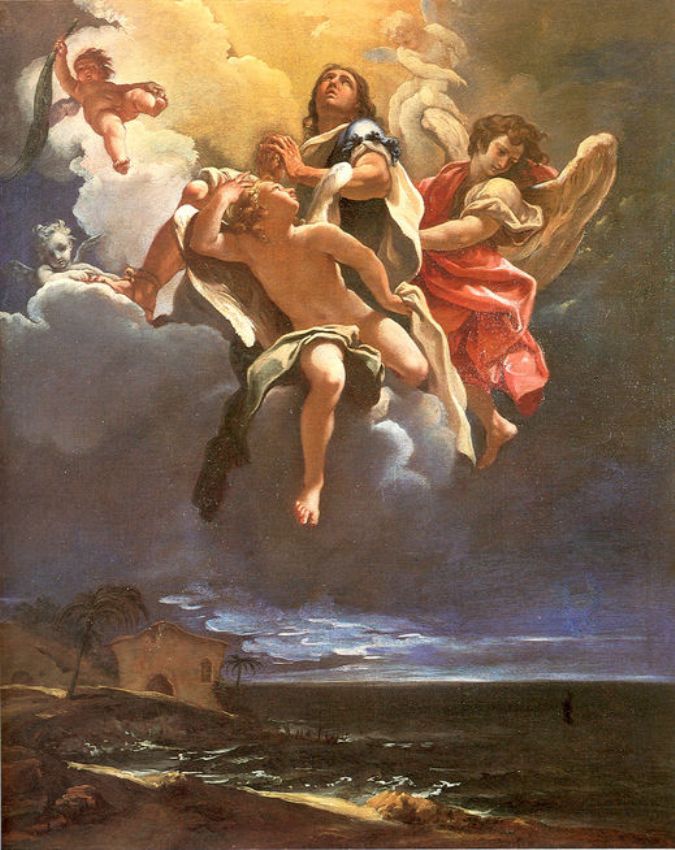 Apotheosis of a Saint, vintage artwork by Sebastiano Ricci, 12x8" (A4) Poster