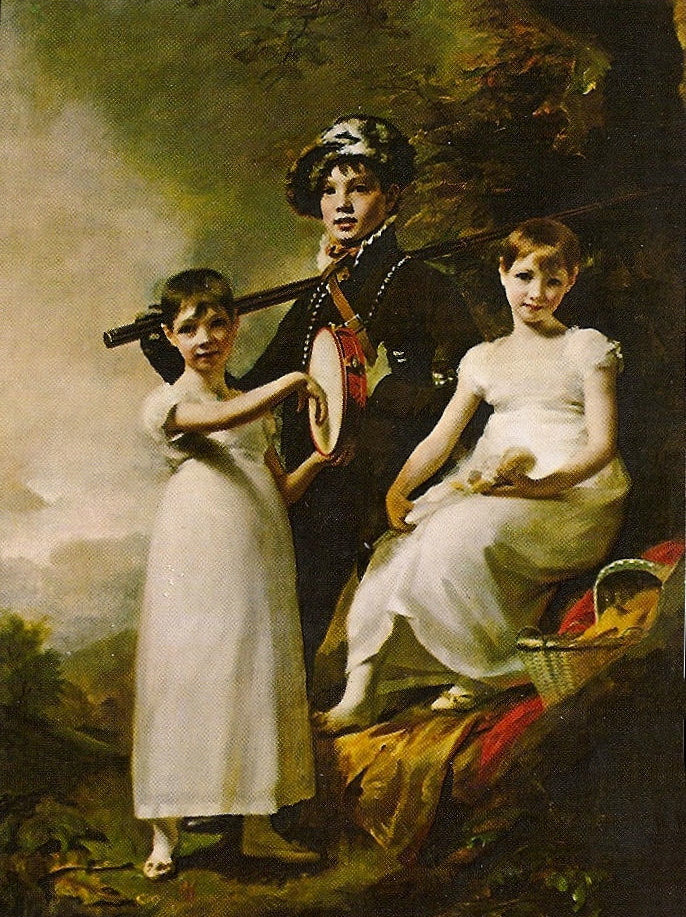 The Elphinstone Children, vintage artwork by Sir Henry Raeburn, R.A., P.R.S.A., 12x8" (A4) Poster