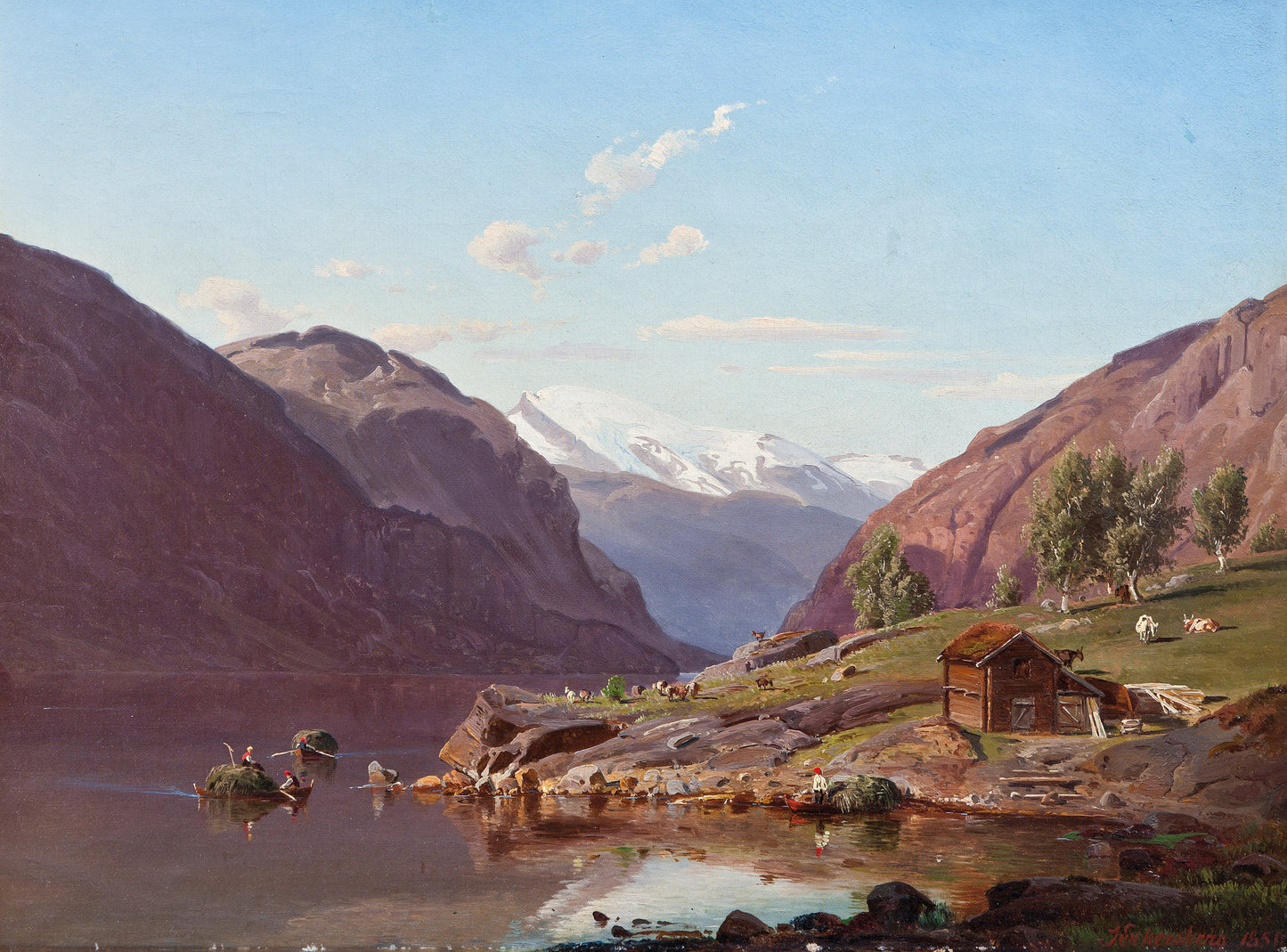 Parti fra Ytre Kroken i Sogn, vintage artwork by Johan Fredrik Eckersberg, A3 (16x12") Poster Print