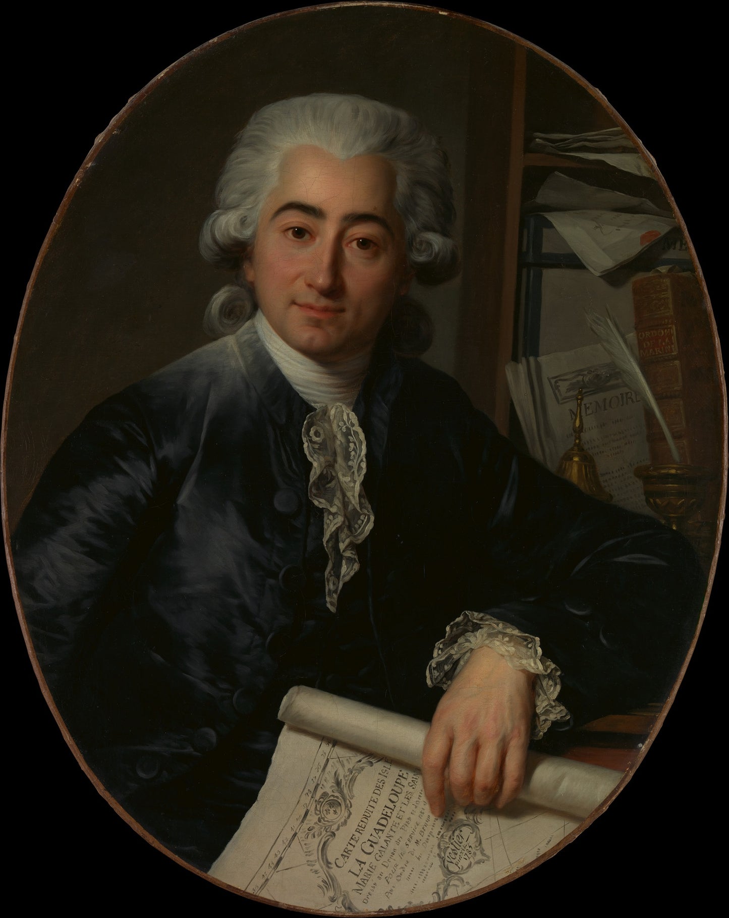 Eugène Joseph Stanislas Foullon d'Écotier, vintage artwork by Antoine Vestier, 12x8" (A4) Poster