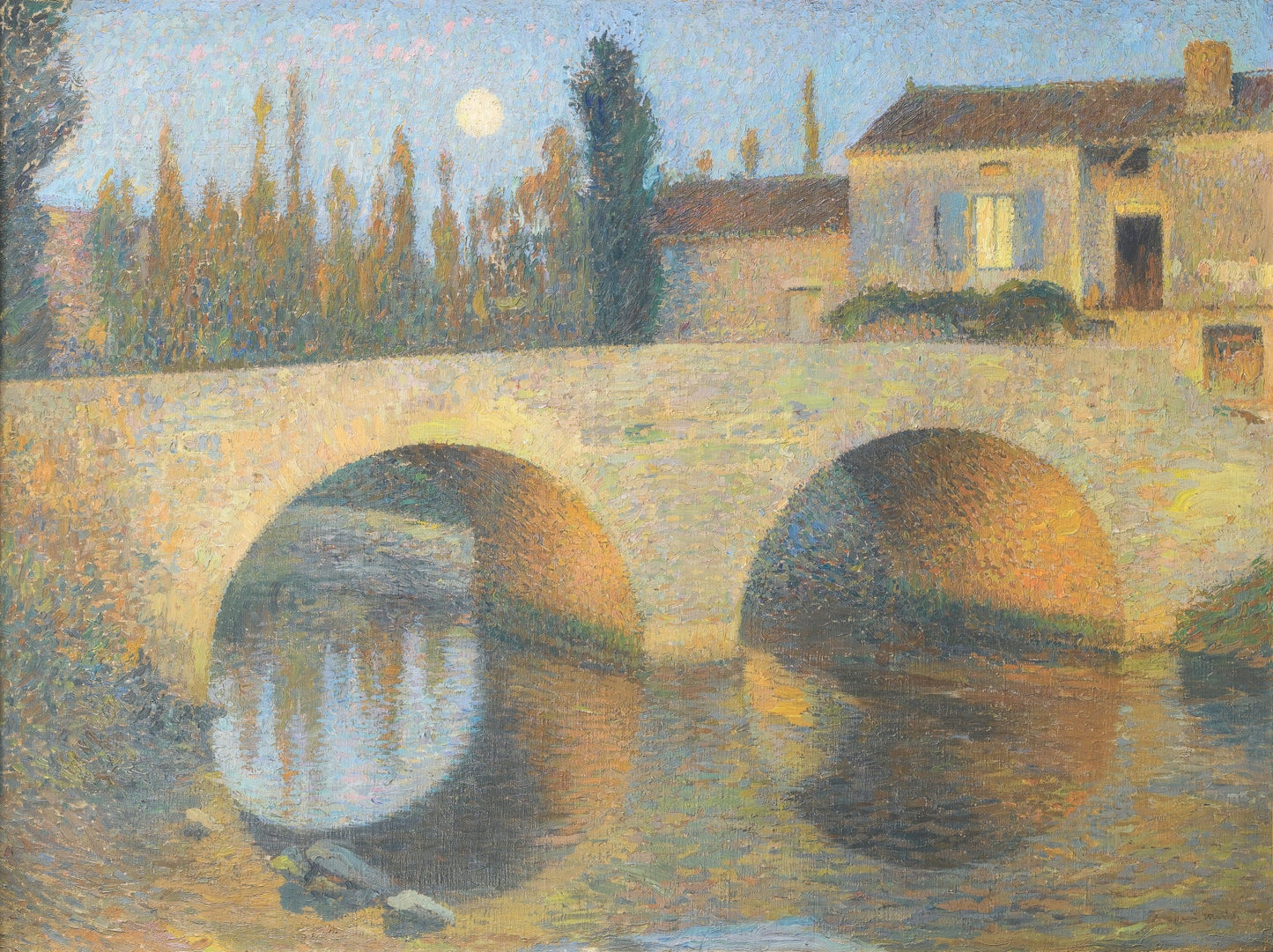 The Bridge at Labastide au Vert, vintage artwork by Henri Martin, 12x8" (A4) Poster