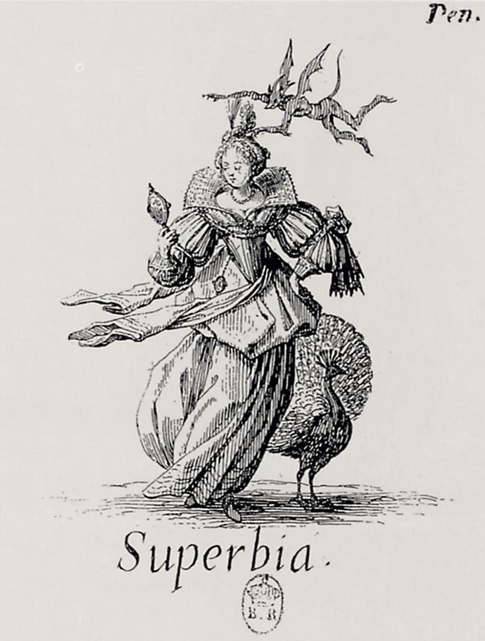 Seven Deadly Sins Superbia, vintage artwork by Jacques Callot, 12x8" (A4) Poster