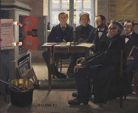 Les Heritiers, vintage artwork by Jean-Eugène Buland, 12x8" (A4) Poster