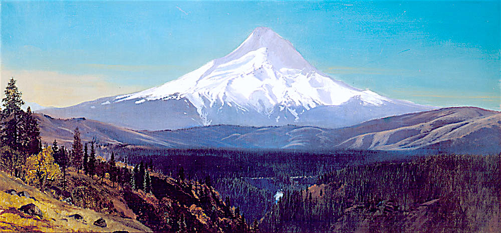 Mount Hood, Oregon, vintage artwork by Gilbert Munger, 12x8" (A4) Poster