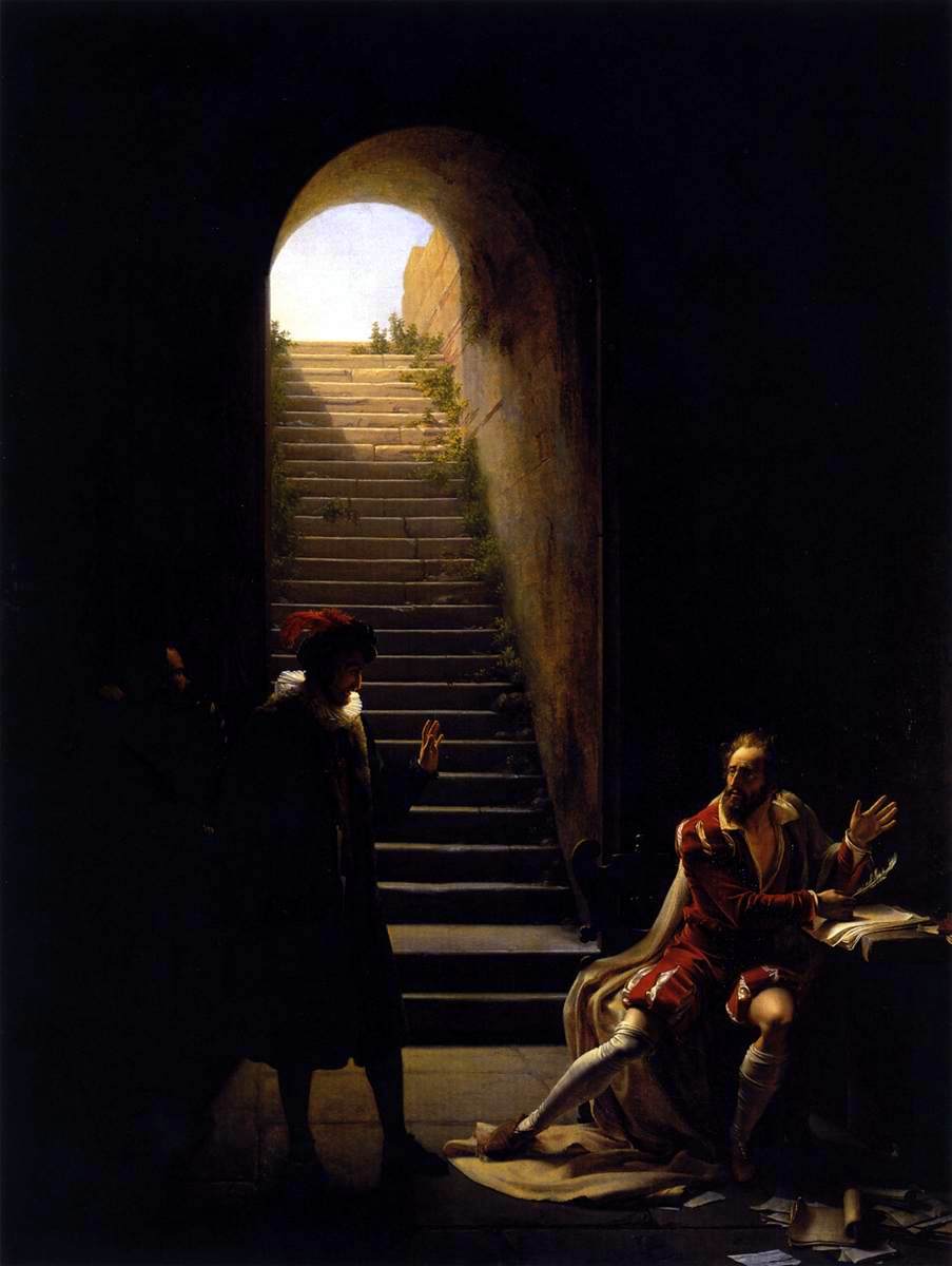 Montaigne and Tasso, vintage artwork by Francois Fleury Richard, 12x8" (A4) Poster