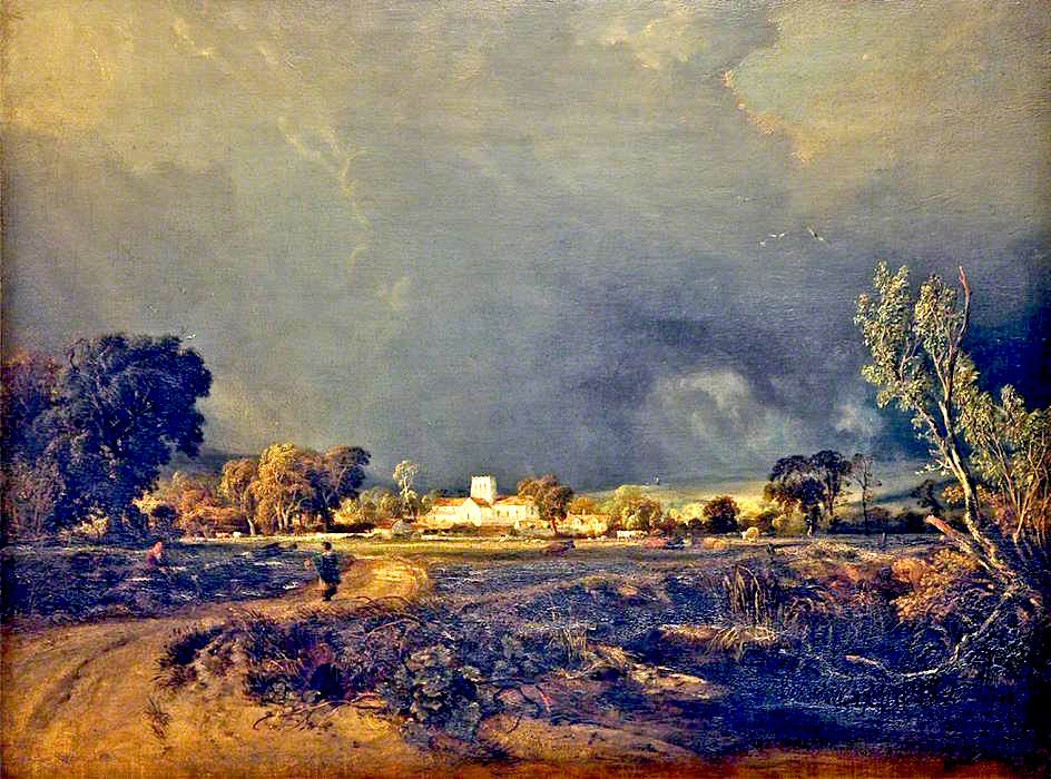 Broadwater, Sussex, vintage artwork by Anthony Vandyke Copley Fielding, 12x8" (A4) Poster