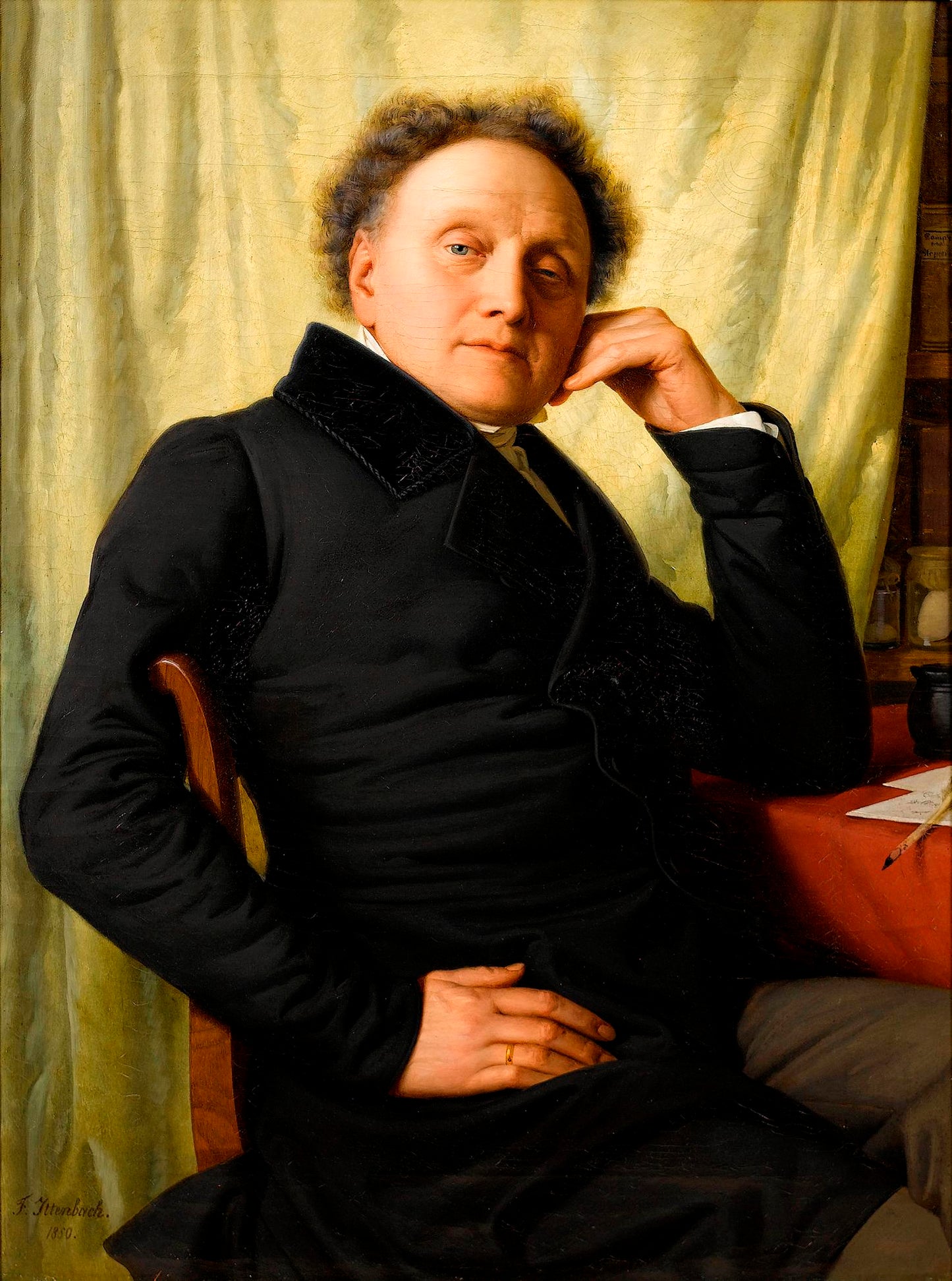 Portrait of Dr. Med. Franz Xavier von Soist, vintage artwork by Franz Ittenbach, A3 (16x12") Poster Print