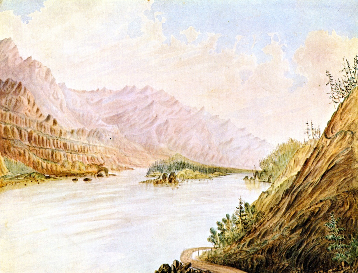 Columbia River o the Cascade Portage, vintage artwork by James Madison Alden, 12x8" (A4) Poster
