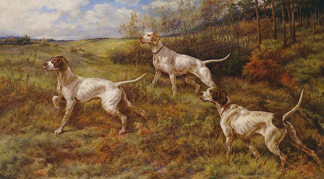 Hunting in the Fall - Three Pointers by Edmond H. Osthaus,A3(16x12")Poster