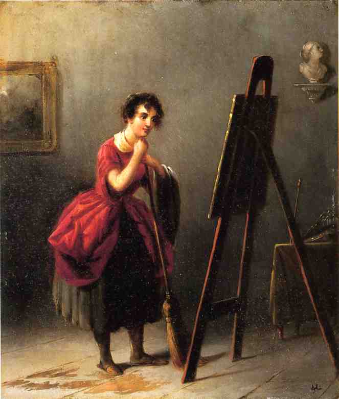 Artist's Studio - The Critic, vintage artwork by Pio Ricci, 12x8" (A4) Poster