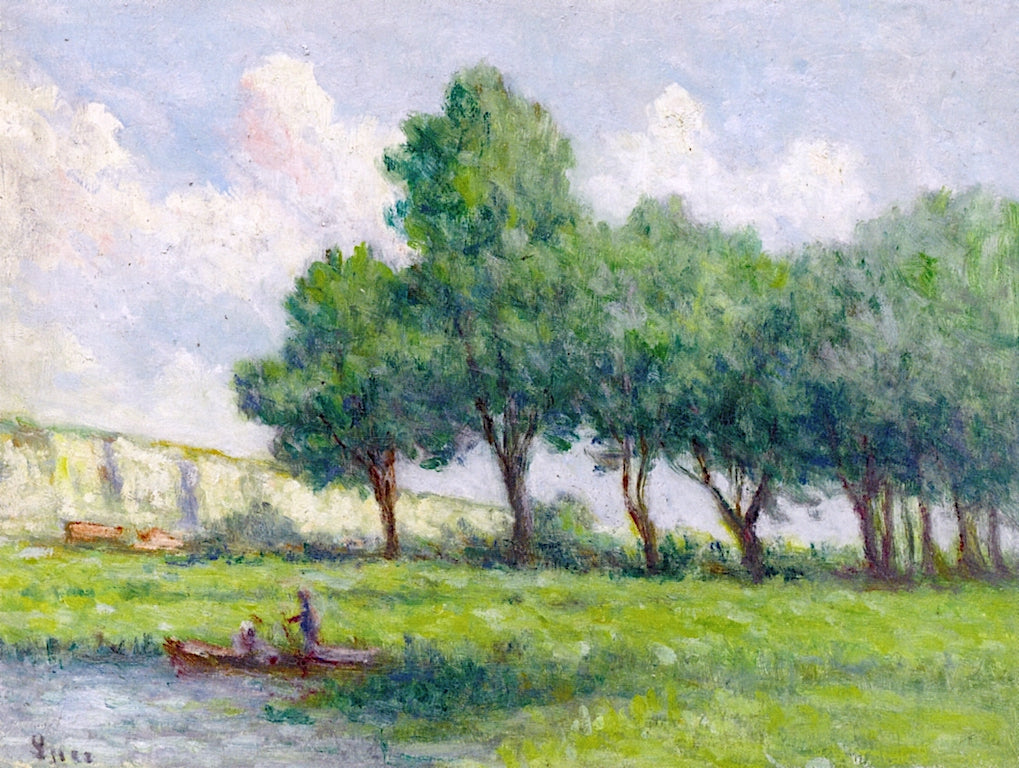 Boat near Rolleboise, vintage artwork by Maximilien Luce, 12x8" (A4) Poster