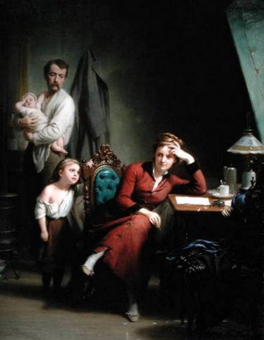 The Poetess, vintage artwork by Fritz Zuber-Buhler, 12x8" (A4) Poster