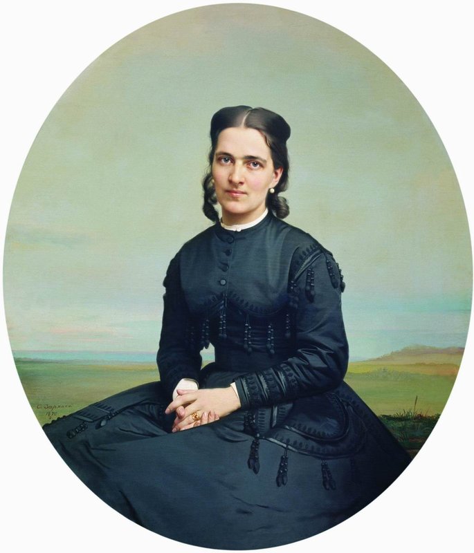 Portrait of Countess Olga Shuvalova, vintage artwork by Sergei Zaryanko, A3 (16x12") Poster Print