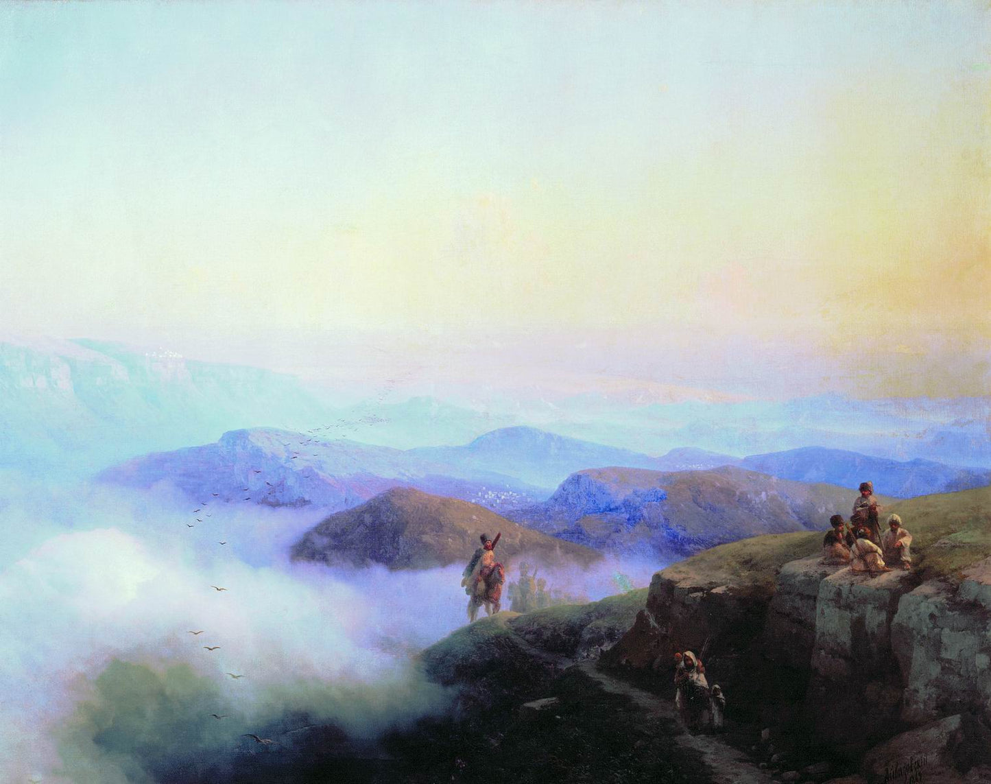 The Caucasus Mountains, vintage artwork by Ivan Constantinovich Aivazovsky, A3 (16x12") Poster Print