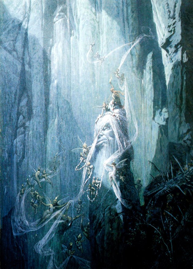 The Night of the Fairies, vintage artwork by Georg Janny, 12x8" (A4) Poster