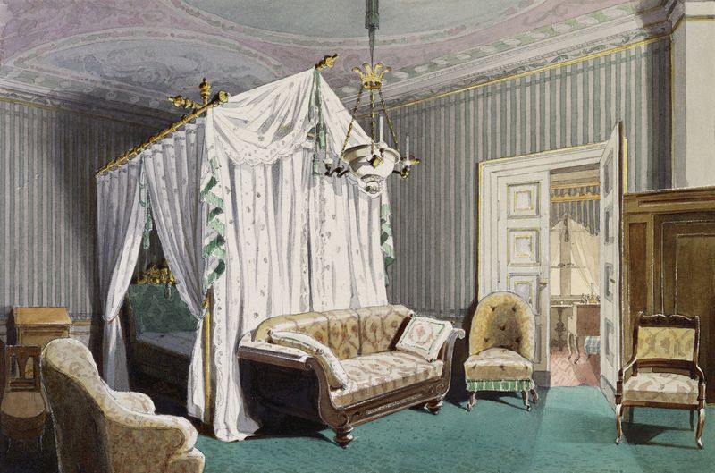 Ehrenburg Palace, Coburg, vintage artwork by Max Brückner, 12x8" (A4) Poster