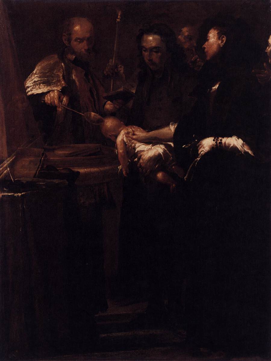 The Seven Sacraments: Baptism, vintage artwork by Giuseppe Maria Crespi, 12x8" (A4) Poster