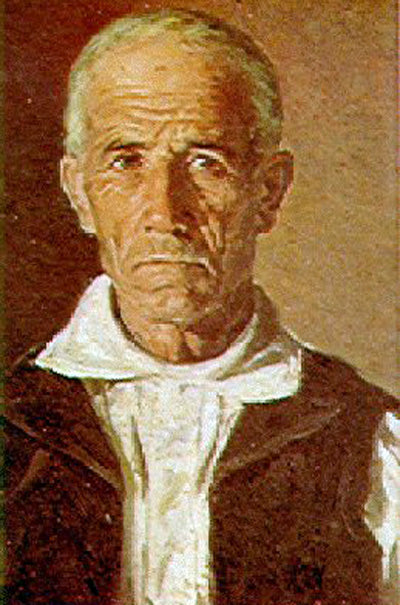 Retrato de anciano, vintage artwork by Gabriel Puig Roda, 12x8" (A4) Poster