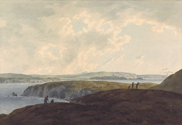 View from Caldey Island, vintage artwork by John Warwick Smith, 12x8" (A4) Poster