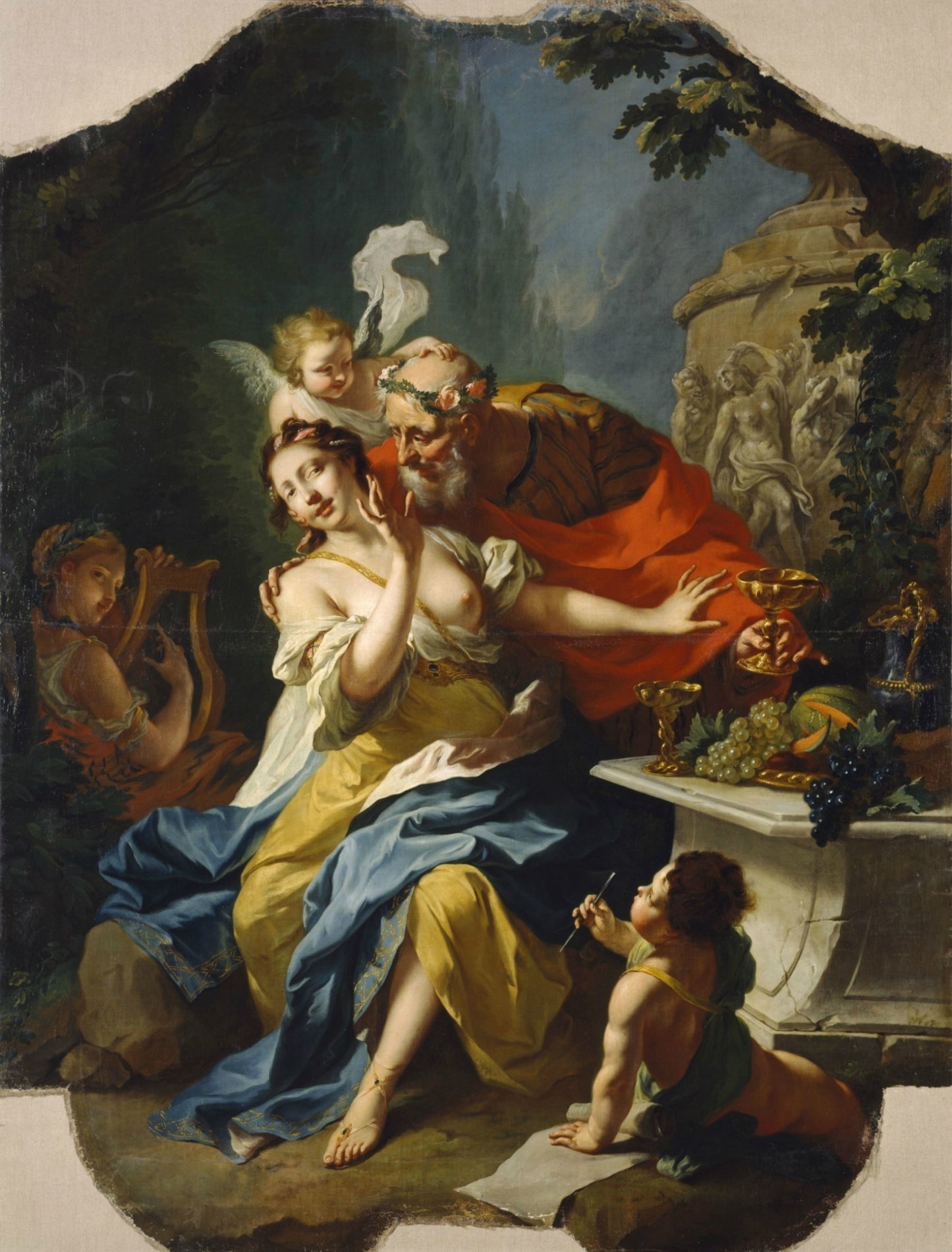 The Mocking of Anacreon, vintage artwork by Johann Heinrich Tischbein the Elder, 12x8" (A4) Poster