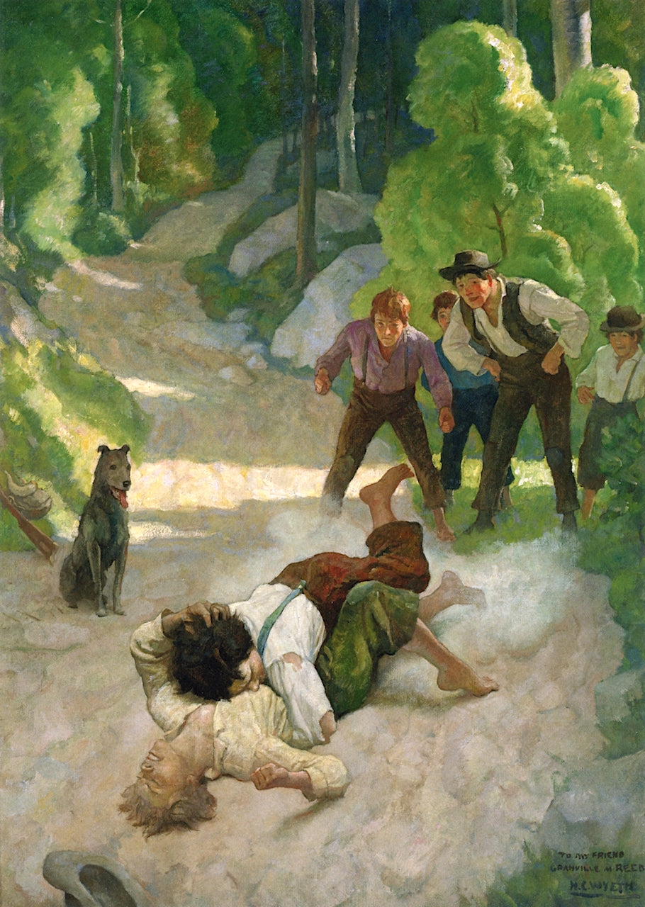 him, Little Un', Shouted Tom by Newell Convers (N.C.) Wyeth,16x12(A3) Poster